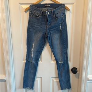 Express Blue Ankle Cropped Jeans